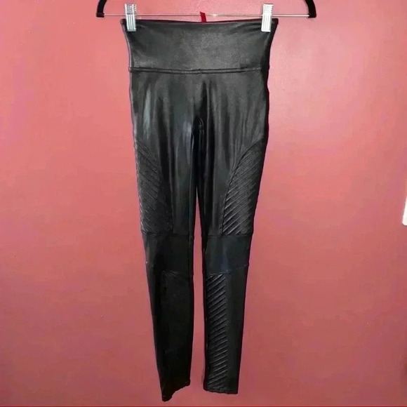SPANX FAUX LEATHER MOTO LEGGING - Picture 2 of 9